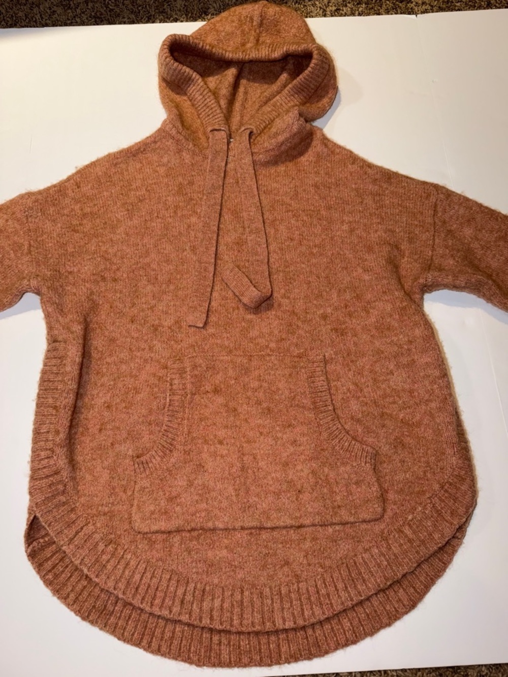 Madewell Women's Hooded Pullover Sweater in Rusty Rose